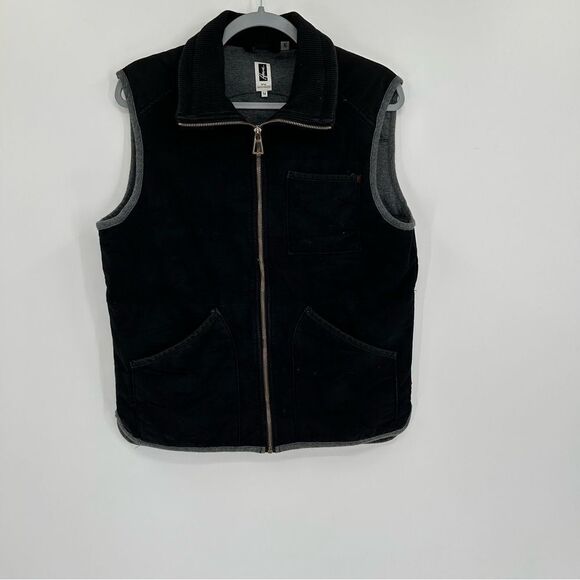 Howe No 65 Creative Workforce Utility Zip Up Black Camo Vest Medium - Picture 1 of 8